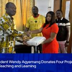 CAUC Student Wendy Agyemang Donates Four Projectors to Enhance Teaching and Learning.